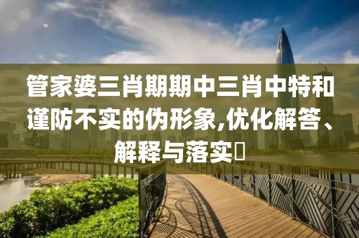 管家婆三肖期期中三肖中特和谨防不实的伪形象,优化解答、解释与落实​